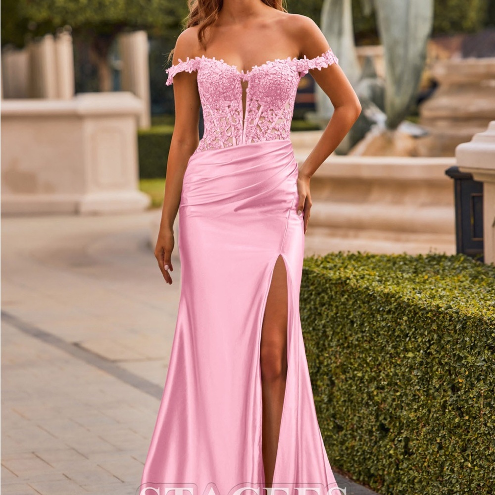 Elegant Pink Off-Shoulder Dress
Brand New!!!